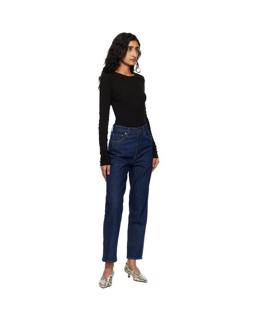 Agolde Blue 90's Pinch Waist Crop Comfort Stretch Jeans