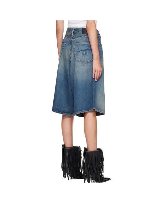 R13 Blue Jesse Denim Shorts