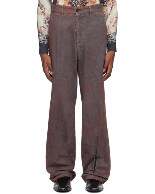 Y. Project Brown Pinched Trousers for men