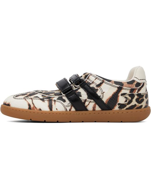 Ganni Brown Off- Sue Double Strap Sneakers