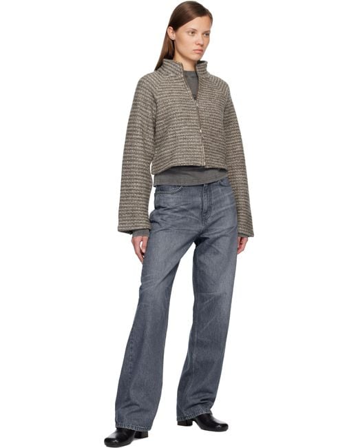 mfpen グレー Leisure クロップド ジップアップ ジャケット Black