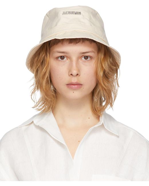 Jacquemus White Off- 'le Bob Gadjo' Bucket Hat