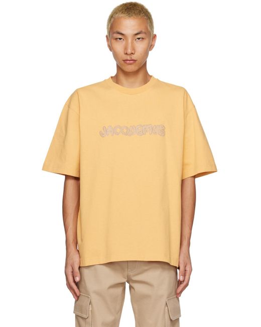 Jacquemus Orange Yellow 'le T-shirt Raphia' T-shirt for men