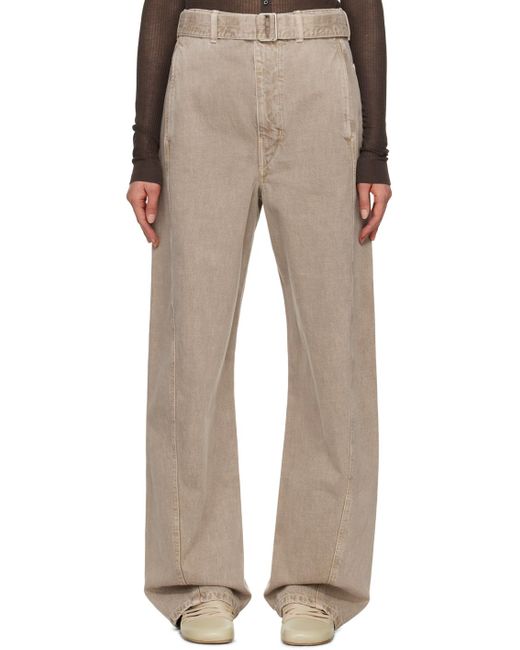 Lemaire Natural Twisted Belted Jeans