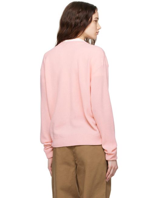 Lacoste Pink V-neck Cardigan