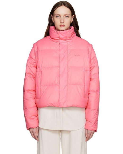 Holzweiler Pink Mads Short Down Jacket | Lyst