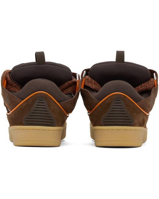 Baskets curb brunes en cuir exclusives à ssense Lanvin pour homme en coloris Black