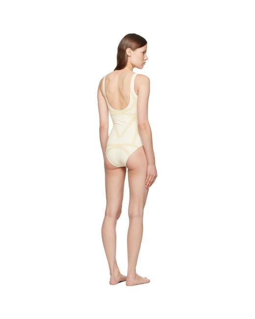Totême Black Off- Monogram Swimsuit