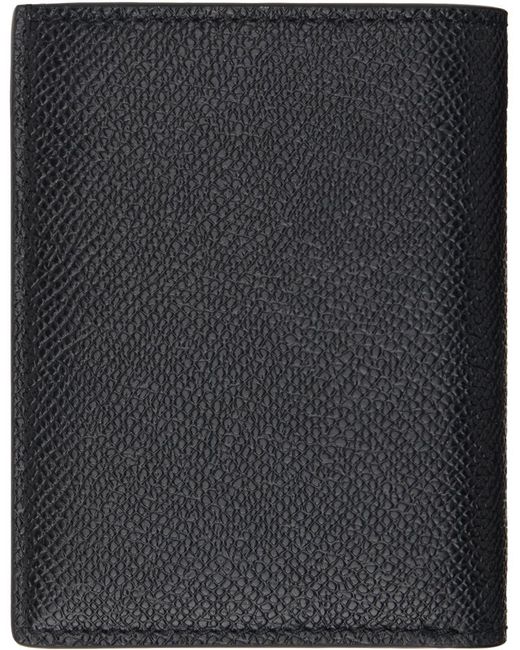 Petit porte-cartes noir en cuir grainé à deux volets Tom Ford pour homme en coloris Black