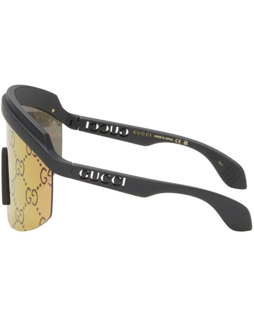 Gucci Pink Black Shield Sunglasses for men