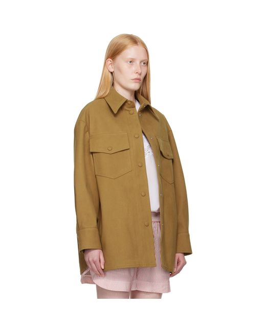 Stella McCartney Natural Tan Alter Faux-Suede Overshirt