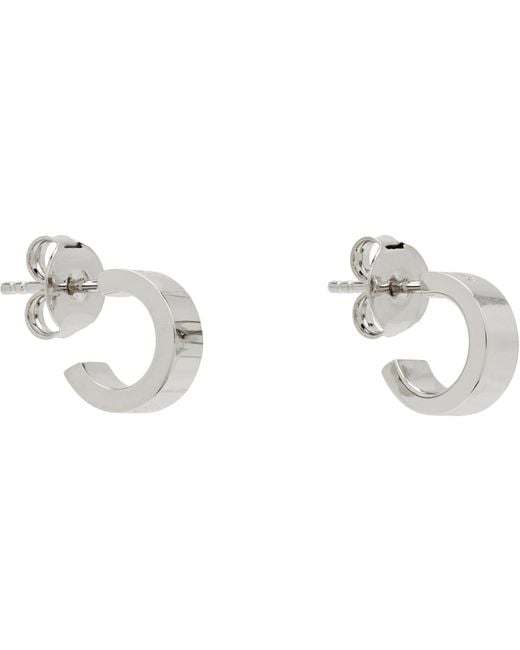 MM6 by Maison Margiela Black Numeric Minimal Signature Hoop Earrings for men