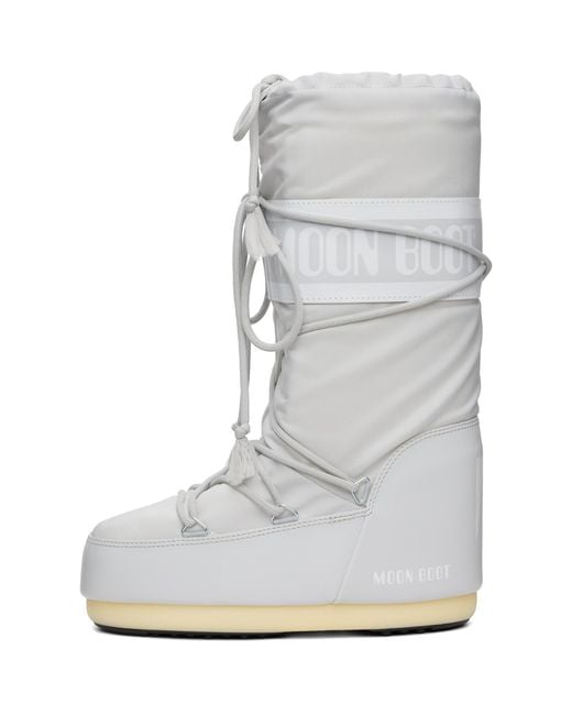 Moon Boot White Icon Nylon Boots for men