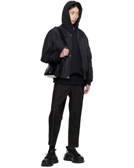 Wooyoungmi Black String Hoodie for men