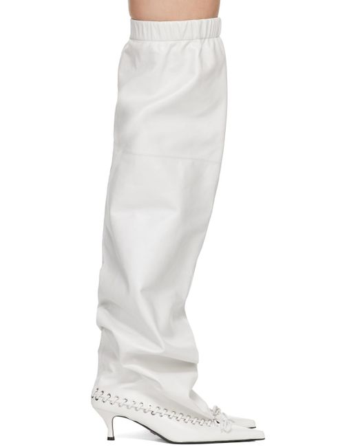 all in White Level Thigh Soft Tall Boots