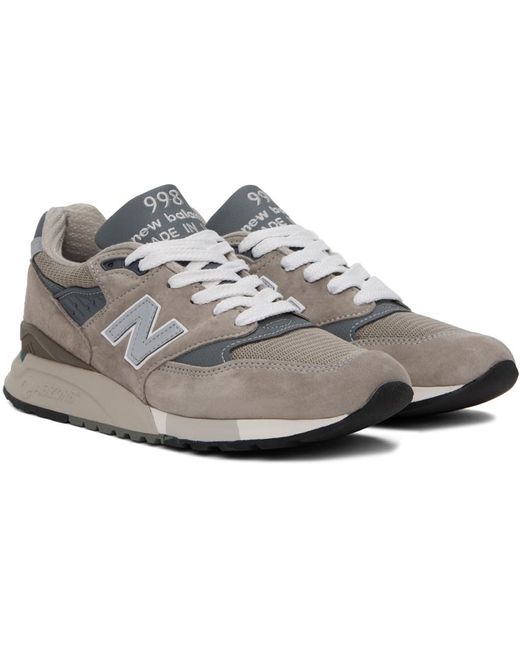 New Balance Black Gray Made In Usa 998 Core Sneakers