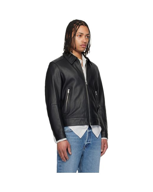 Boss Black Regular Fit Leather Jacket for men