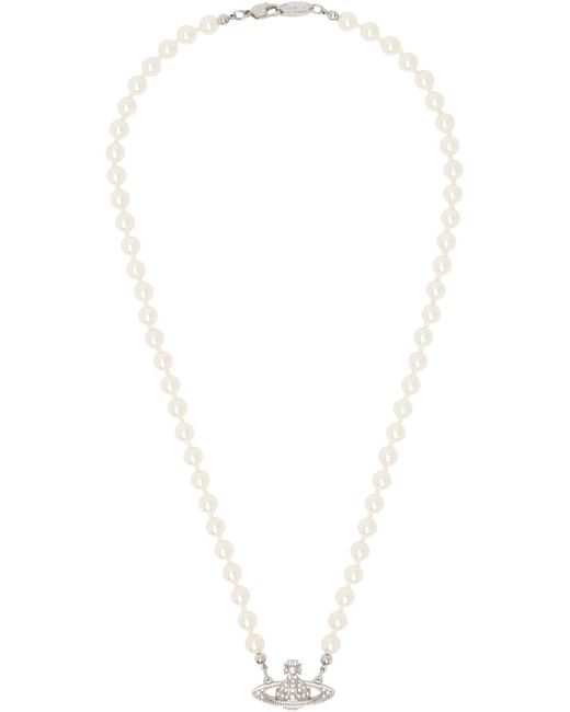 Vivienne Westwood White Mini Bas Relief Necklace for men