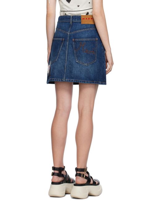 Marni Blue Five-pocket Denim Miniskirt