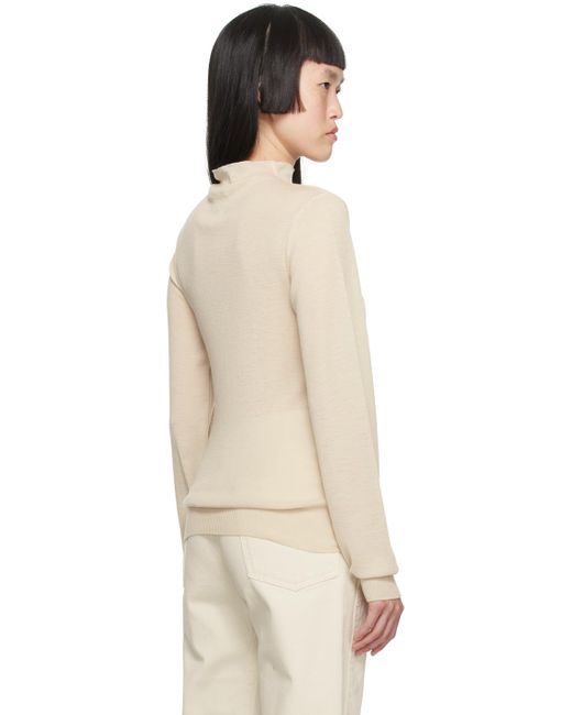 Lemaire Natural Off-white Fitted Cardigan