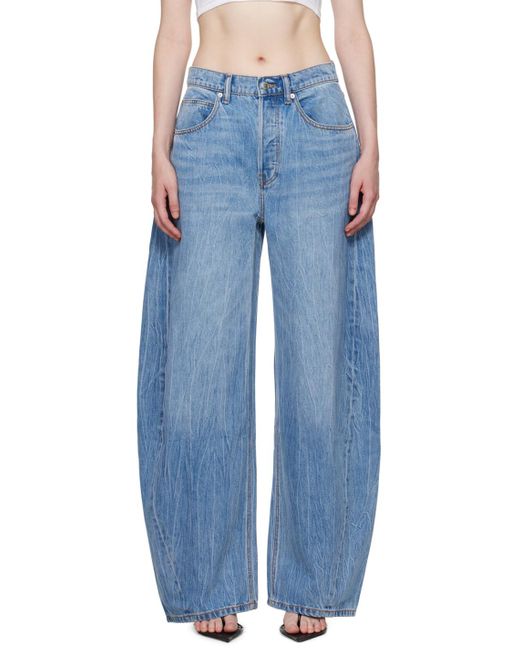 Alexander Wang ブルー オーバーサイズ ローライズ ジーンズ Blue