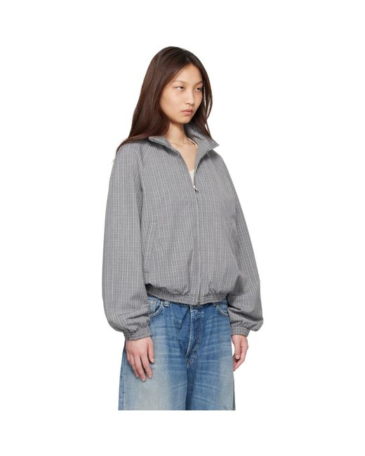 Acne Gray Technical Check Jacket