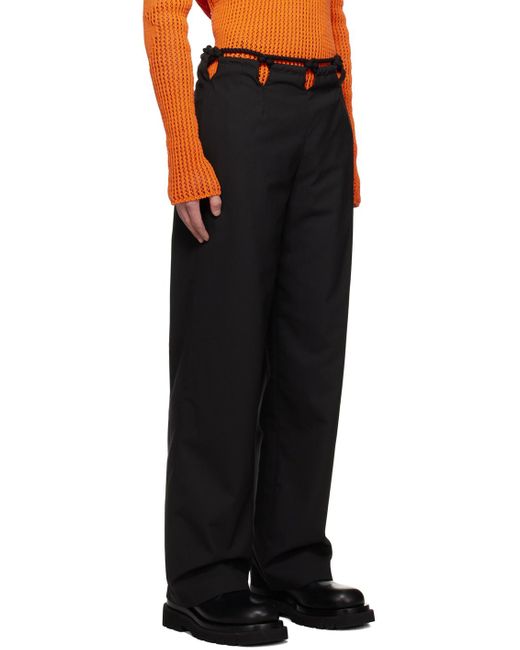 Dion Lee Black Ssense Exclusive Rope Trousers for men
