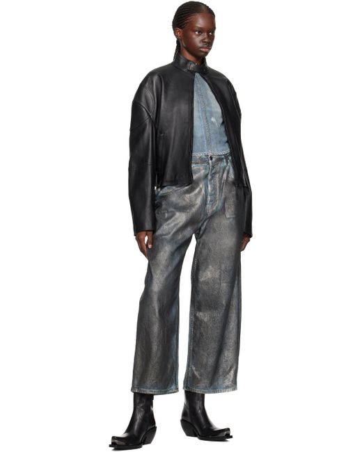 Acne Black Silver Super baggy-fit Jeans