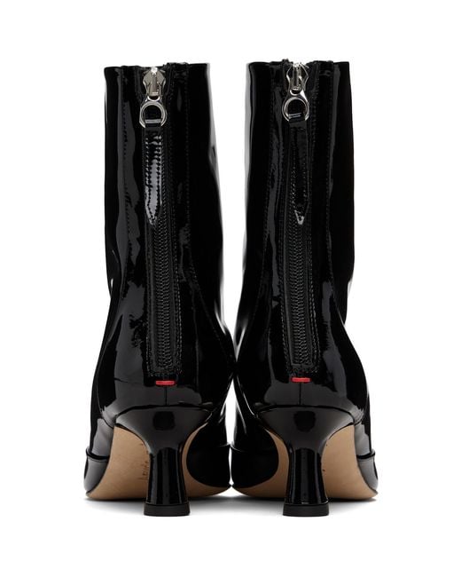 Aeyde Black Sila Patent Leather Boots