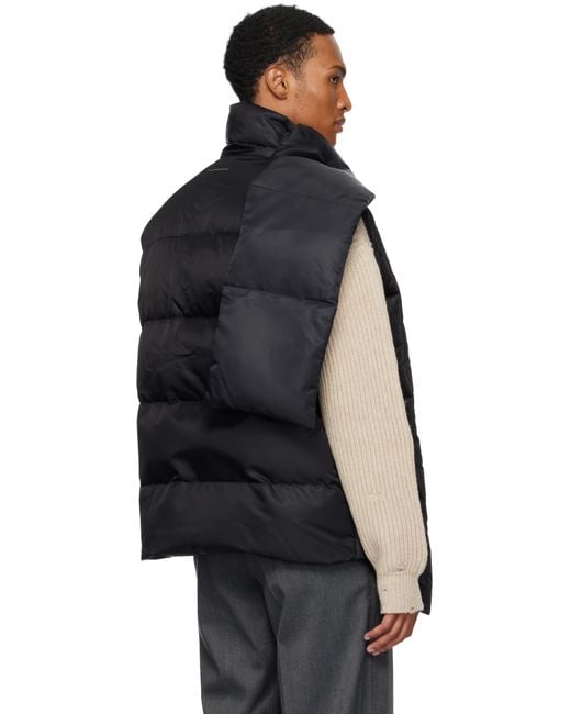 MM6 by Maison Margiela Black Scarf Down Vest for men