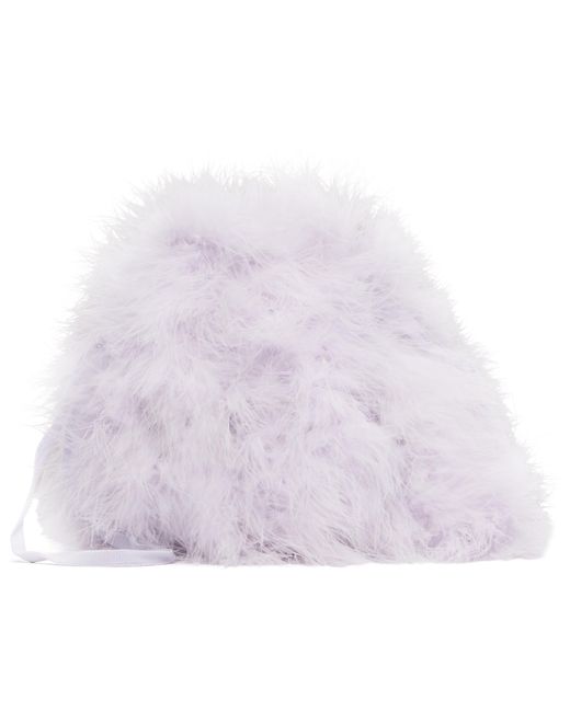 Yves Salomon White Mini Feather Pouch