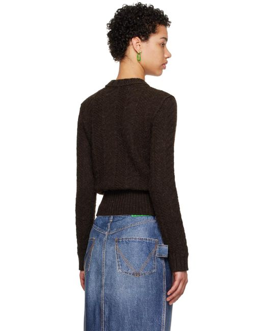 Bottega Veneta Black Brown Shetland Sweater