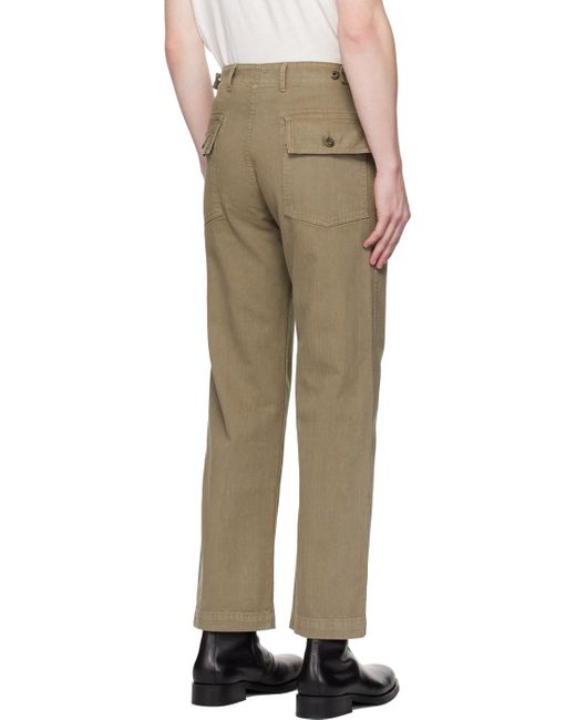 Re/done Natural Straight-Leg Herringbone Trousers for men