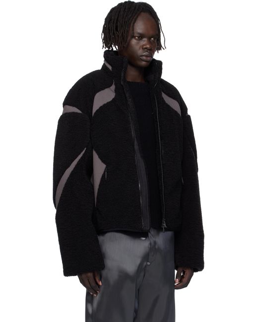 HELIOT EMIL Black Custo Fleece Jacket for men