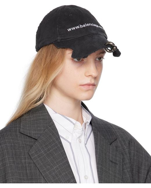 Bal.com Front Piercing Cap in Black Faded | Balenciaga US