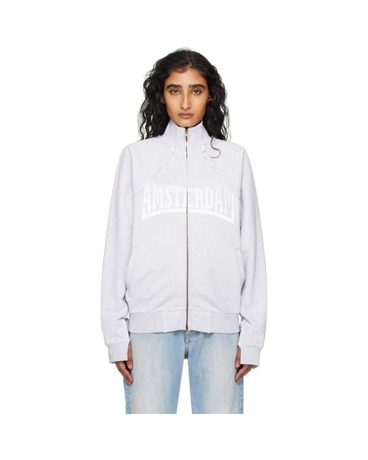 Vetements White Patched Zip-Up Jacket