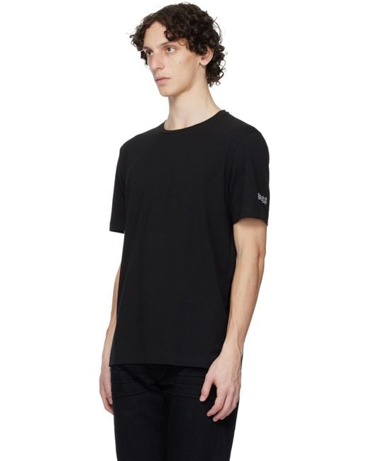 メンズ Boss ブラック＆ホワイト ロゴプリント Tシャツ 2枚セット White