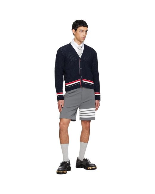 Thom Browne Black Thom E 4-bar Tech Shorts for men