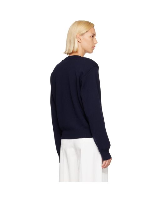 Rohe Blue Statement Shoulder Crewneck Sweater