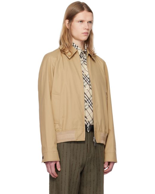 メンズ Burberry ベージュ ギャバジン チェスター ハリントンジャケット Natural