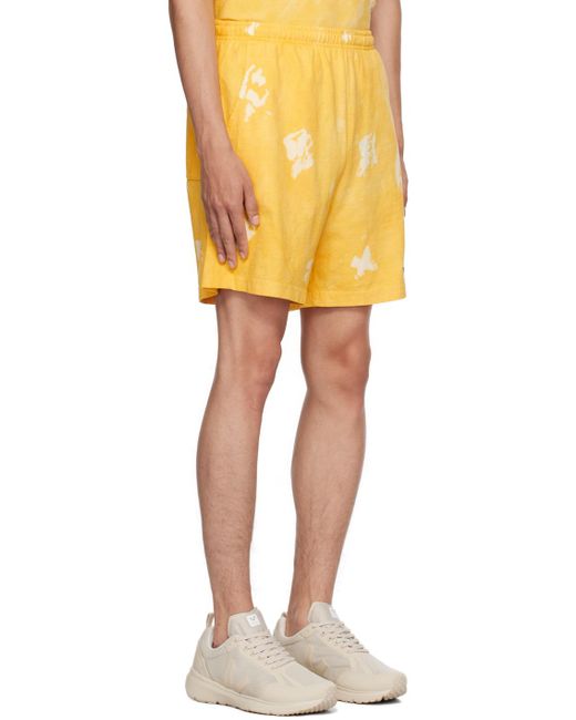 Sporty & Rich Yellow Serif Shorts for men