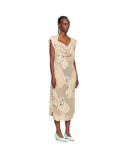 Vivienne Westwood Black Off- Printed Veil Crepe Ionian Midi Dress