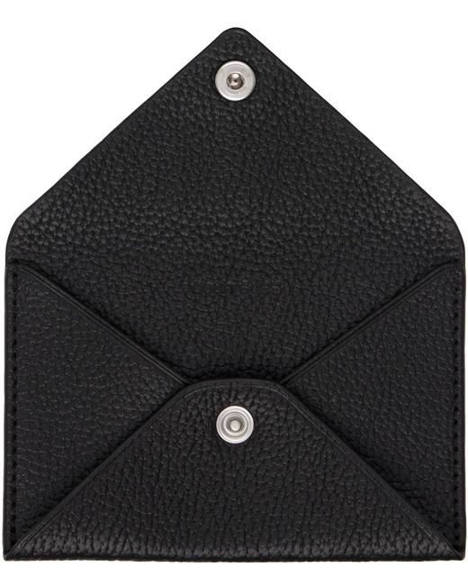 Courreges Black Ac Stud Grained Leather Card Holder