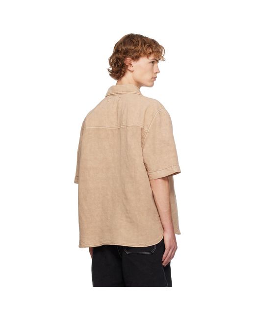 Amiri Natural Script Linen Shirt for men