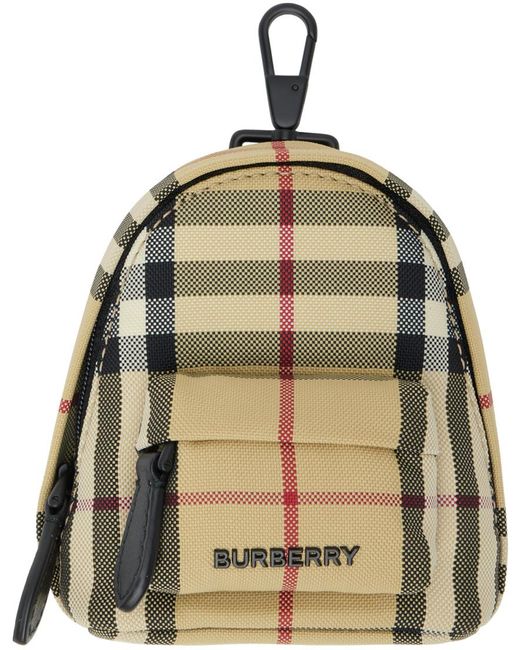 Burberry Multicolor Beige Check Keychain