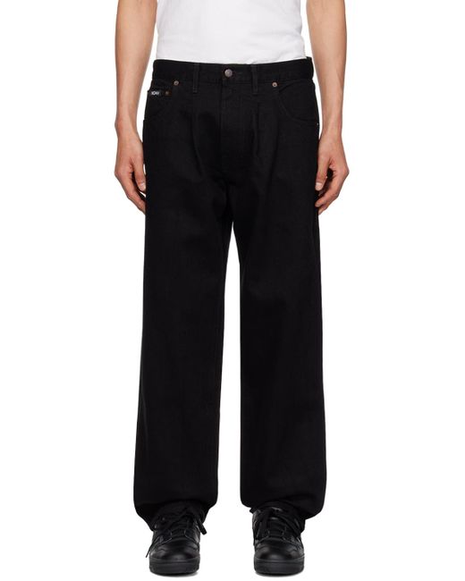 Noah NYC Black Pleated Jeans for men