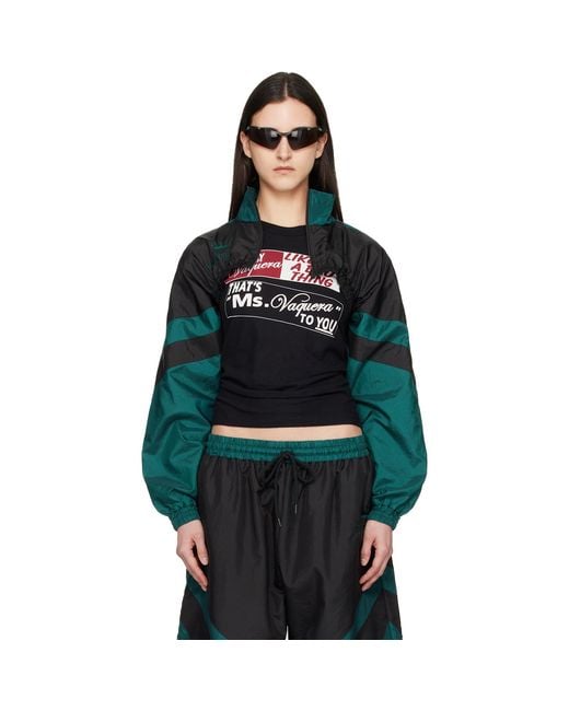 VAQUERA Black Cropped Windbreaker Jacket