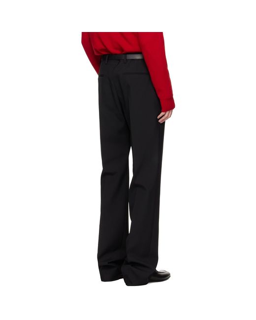 Valentino Red Creased Virgin Wool Trousers for men