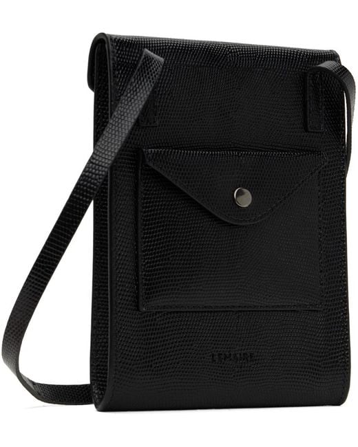 Lemaire Black Enveloppe Strap Shoulder Bag
