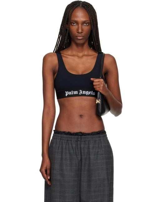 Palm Angels Black Classic Logo Sport Bra